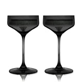 Reserve Nouveau Crystal Coupe Glasses in Smoke Set of 2