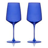 Reserve Nouveau Crystal Wine Glasses in Cobalt Set of 2-product_type::stemmed_wine_glasses-Parc Decor