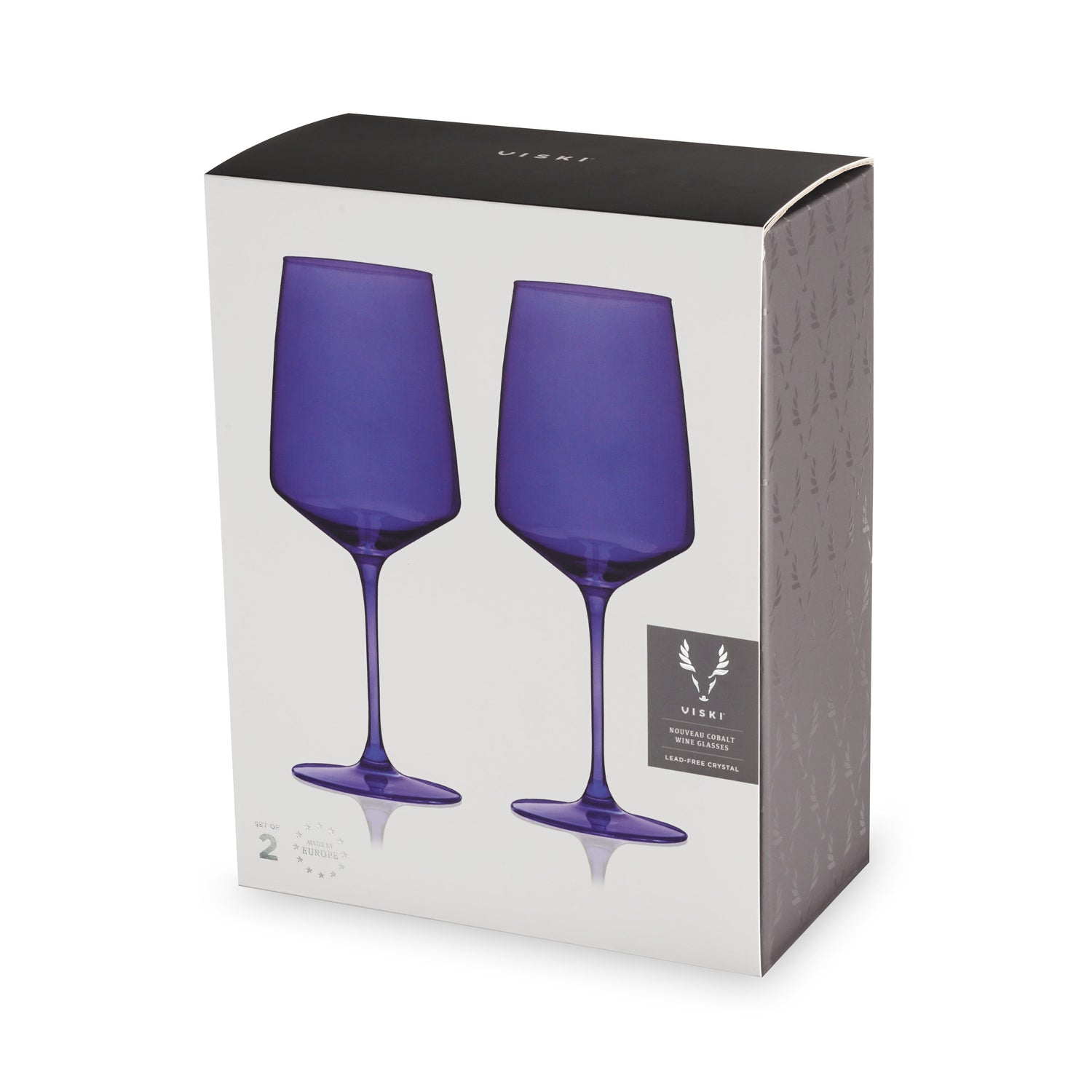 Reserve Nouveau Crystal Wine Glasses in Cobalt Set of 2-product_type::stemmed_wine_glasses-Parc Decor