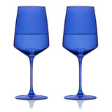 Reserve Nouveau Crystal Wine Glasses in Cobalt Set of 2