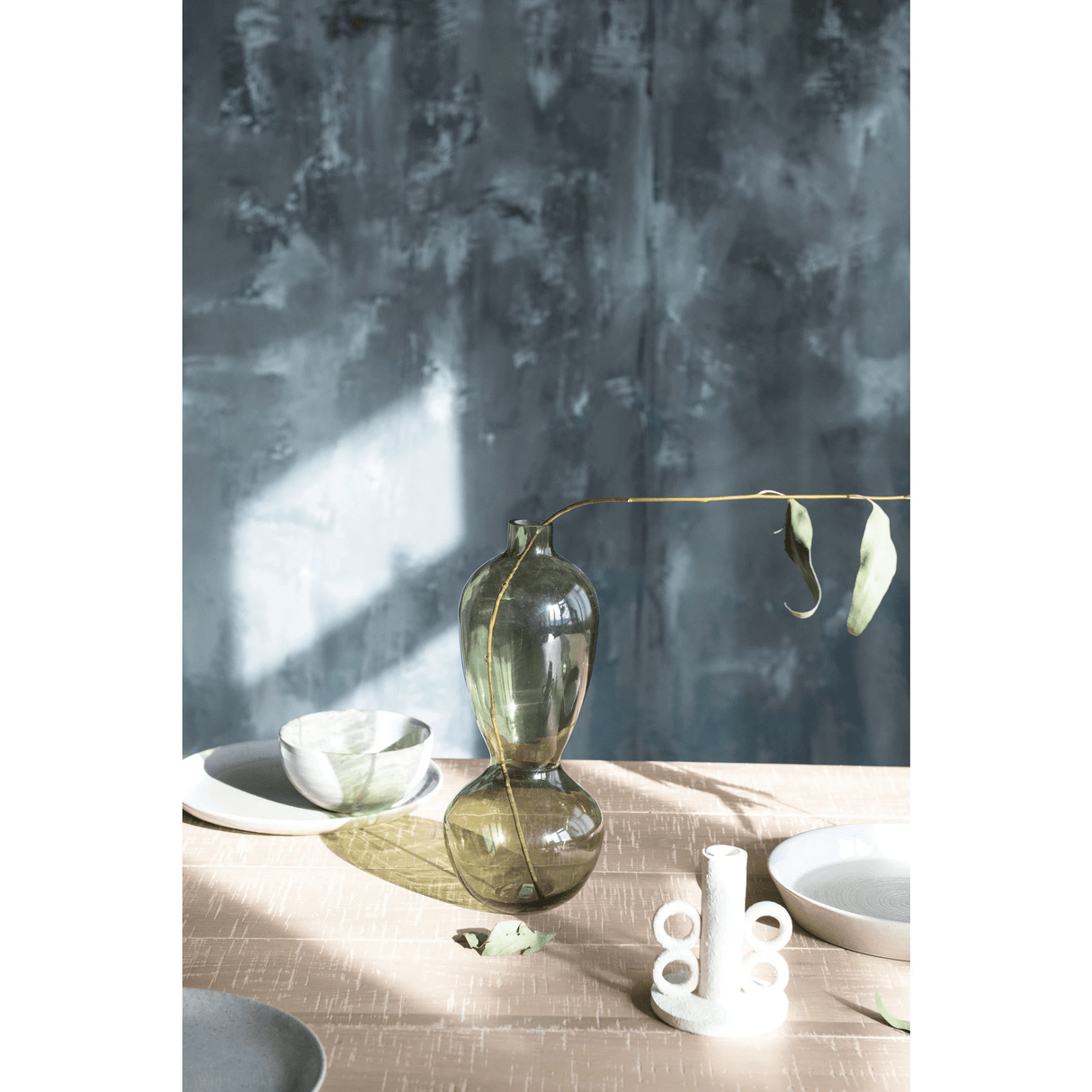 Resin Taper Candle Holder with Handles, Volcano Finish-Candles and Candle Accessories-Parc Decor