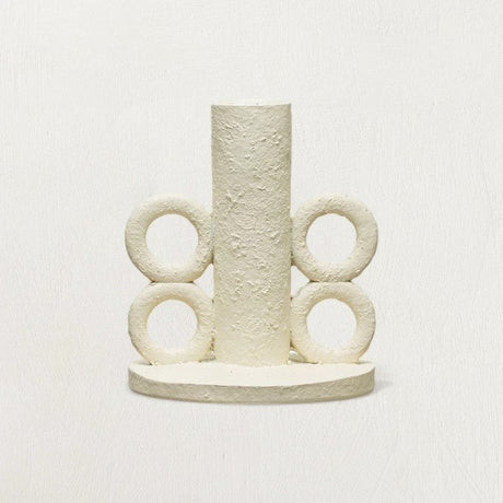 Resin Taper Candle Holder with Handles, Volcano Finish-Candles and Candle Accessories-Parc Decor