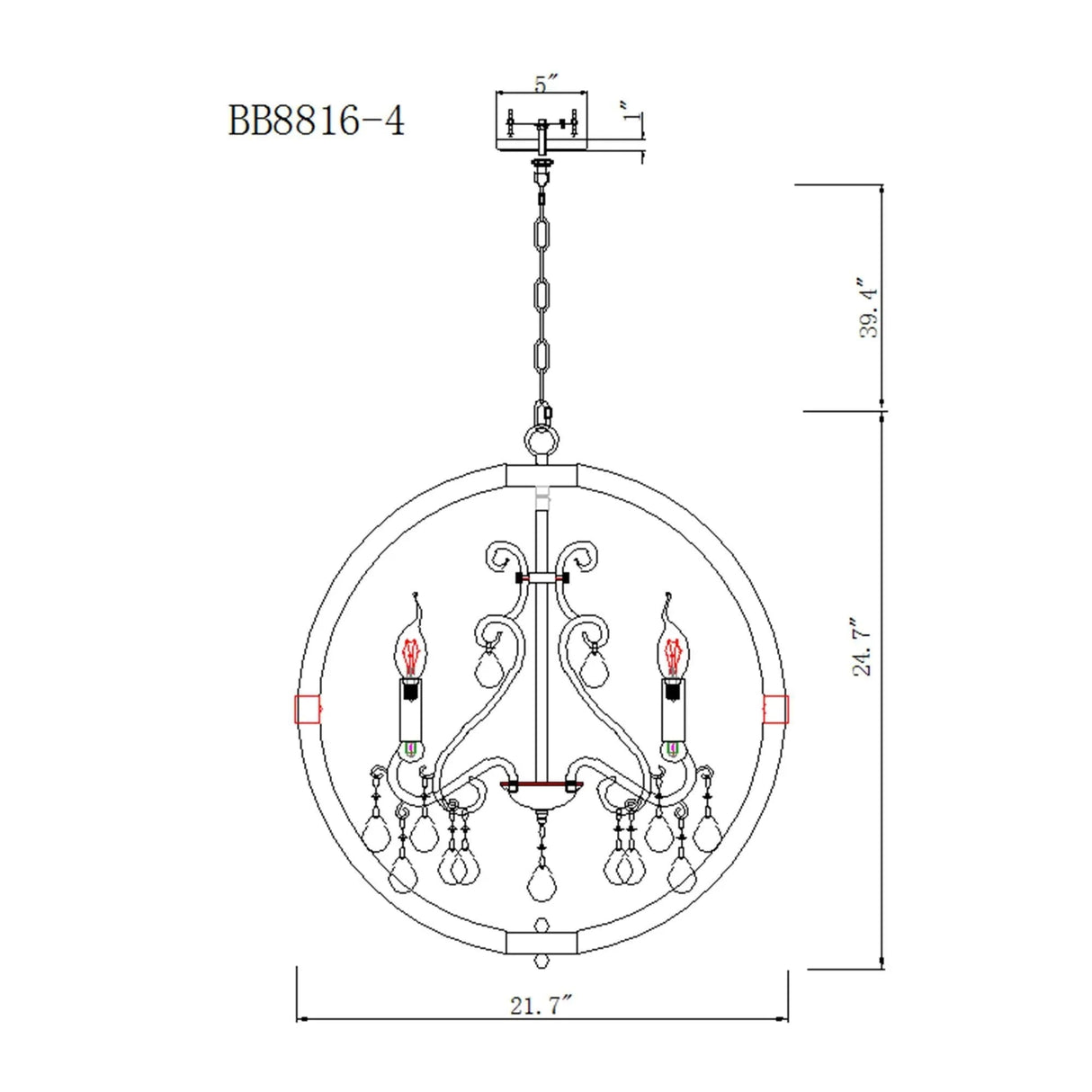 Retha Brown 4-Light Caged Island Pendant Lights