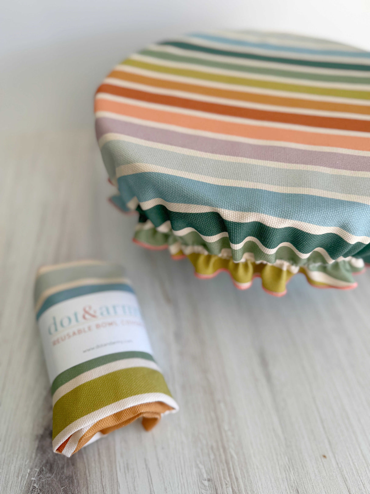 Reusable Bowl Cover- Beach Chair Stripes-Food Container Covers-Parc Decor