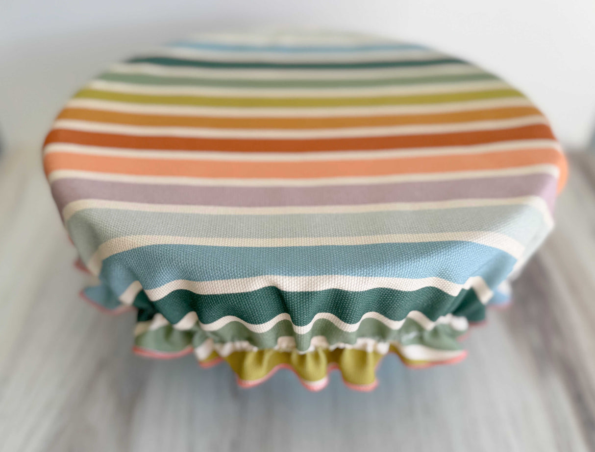 Reusable Bowl Cover- Beach Chair Stripes-Food Container Covers-Parc Decor