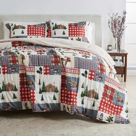 Reversible Christmas Comforter and Sham Set - Holiday / Lodge Odette Collection-Quilts & Comforters-Parc Decor