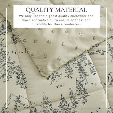 Reversible Christmas Comforter and Sham Set - Holiday / Lodge Odette Collection-Quilts & Comforters-Parc Decor