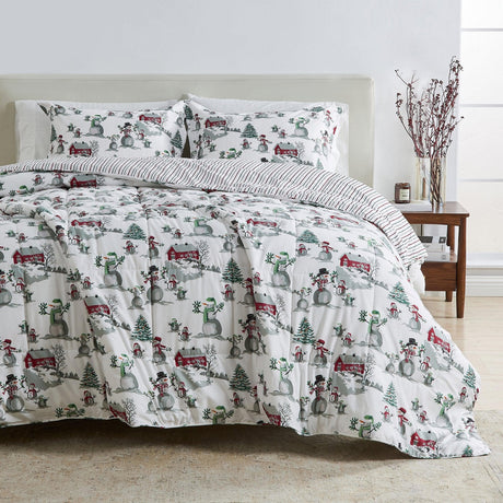 Reversible Christmas Comforter and Sham Set - Holiday / Lodge Odette Collection-Quilts & Comforters-Parc Decor