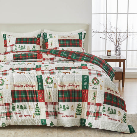 Reversible Christmas Comforter and Sham Set - Holiday / Lodge Odette Collection-Quilts & Comforters-Parc Decor