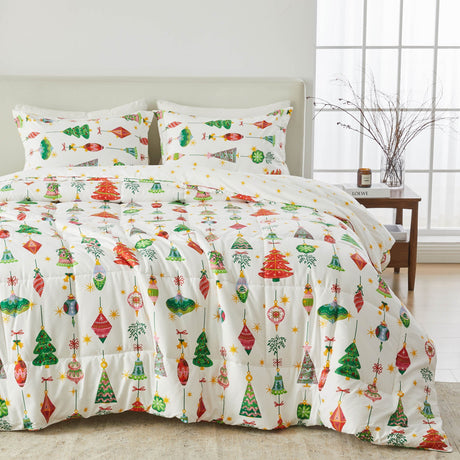 Reversible Christmas Comforter and Sham Set - Holiday / Lodge Odette Collection-Quilts & Comforters-Parc Decor