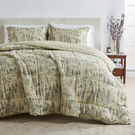 Reversible Christmas Comforter and Sham Set - Holiday / Lodge Odette Collection-Quilts & Comforters-Parc Decor