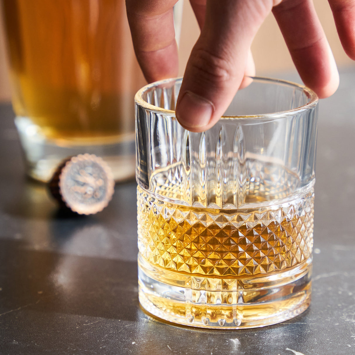 Revolve Crystal Rocks Glass-product_type::stemless_cocktail_glasses-Parc Decor