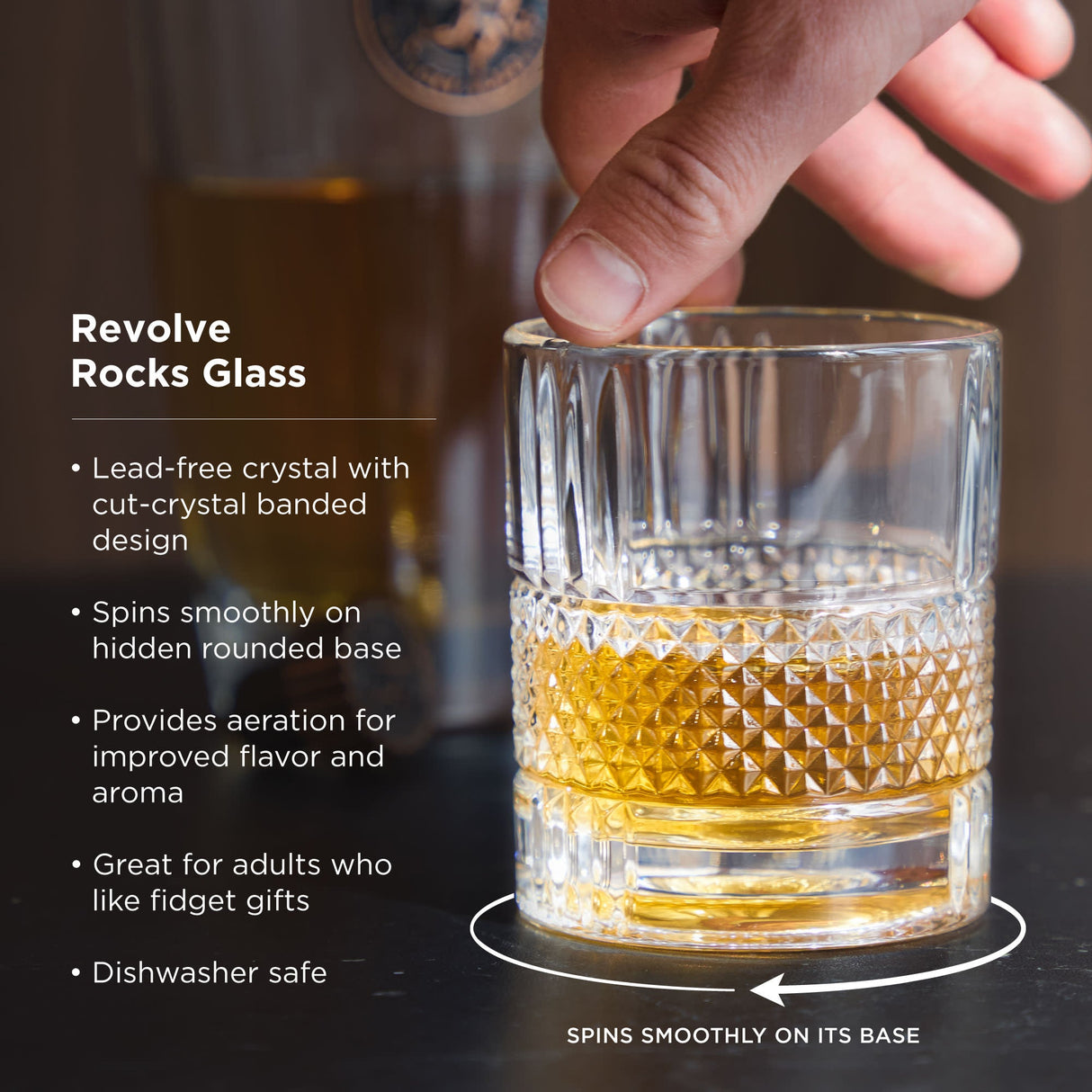 Revolve Crystal Rocks Glass-product_type::stemless_cocktail_glasses-Parc Decor