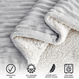 Ribbed Sherpa Throw Blanket - Corduroy Collection