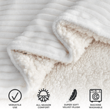 Ribbed Sherpa Throw Blanket - Corduroy Collection