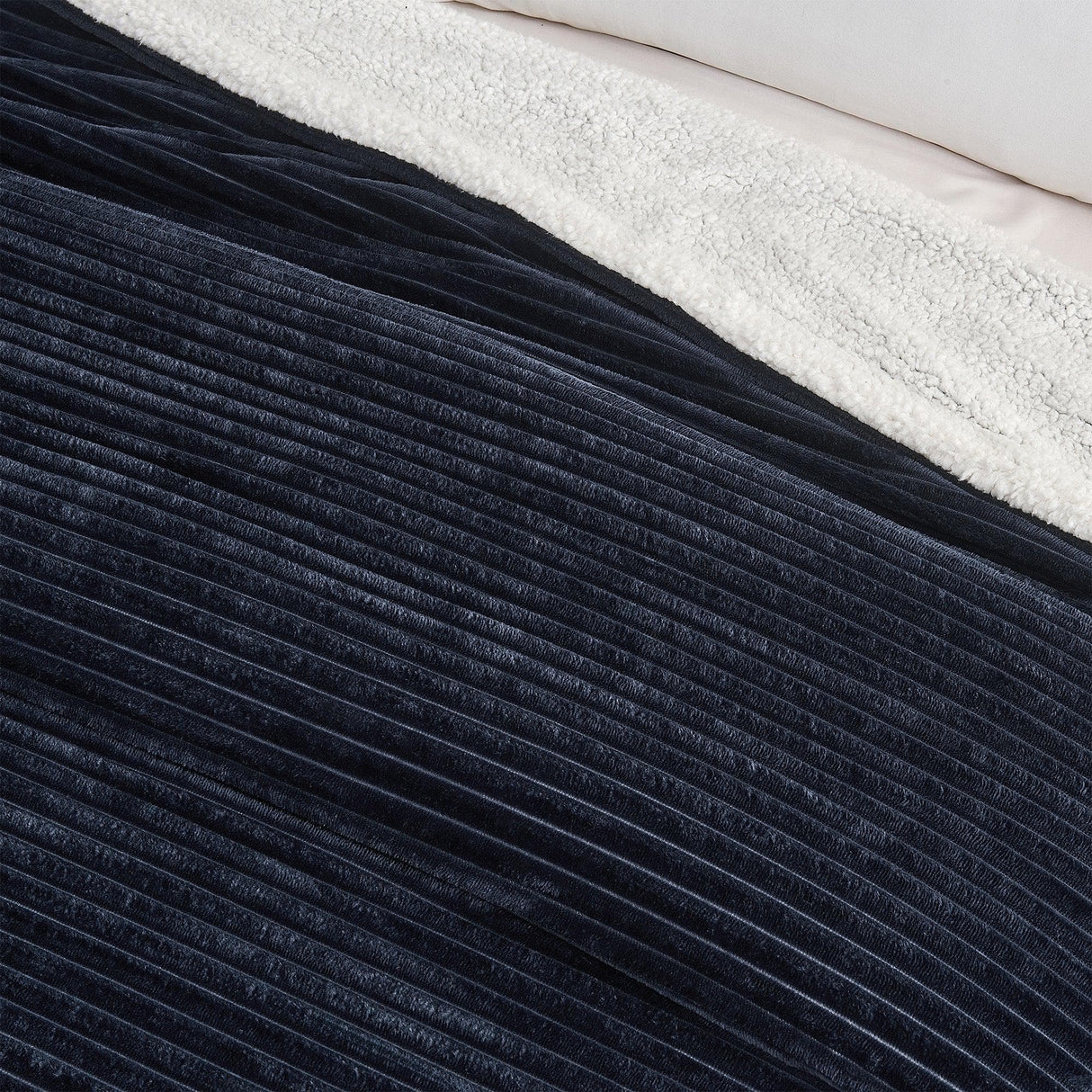 Ribbed Sherpa Throw Blanket - Corduroy Collection-Blankets-Parc Decor