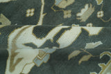 Richmond Custom Made Charcoal and Beige Hand Knotted Oushak wool Area Rug