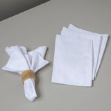 Riley Cloth Napkins, Set of 4, White-Linens and Accessories-Parc Decor