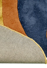 Riverstone Pattern Multicolor Hand Tufted 5x8 Wool Rug