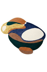 Riverstone Pattern Multicolor Hand Tufted 5x8 Wool Rug