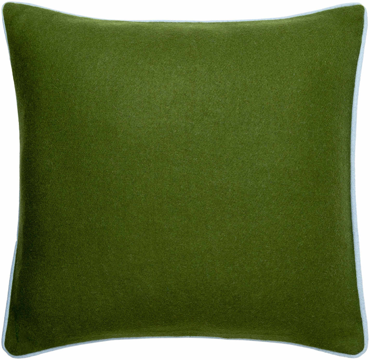 Rizzo Olive Green Wool Square Throw Pillow-Throw Pillows-Parc Decor