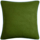 Rizzo Olive Green Wool Square Throw Pillow-Throw Pillows-Parc Decor