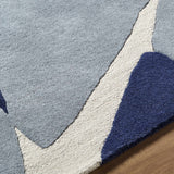 Robbins Modern Blue Wool Rug-Rugs-Parc Decor