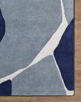 Robbins Modern Blue Wool Rug-Rugs-Parc Decor