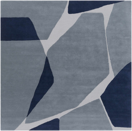 Robbins Modern Blue Wool Rug-Rugs-Parc Decor