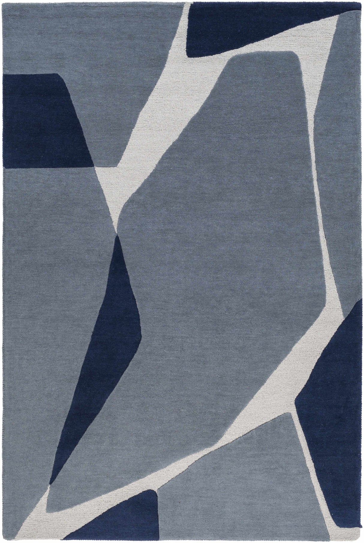 Robbins Modern Blue Wool Rug-Rugs-Parc Decor