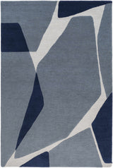 Robbins Modern Blue Wool Rug-Rugs-Parc Decor