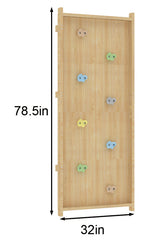Rock Climbing Wall Panel Add-On for 79" Walnut Modular Swedish Ladder | Indoor Climbing Wall for Kids