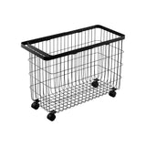 Rolling Wire Basket (14.8" H) - Steel-Laundry Basket-Parc Decor