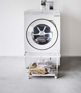 Rolling Wire Basket (14.8" H) - Steel-Laundry Basket-Parc Decor