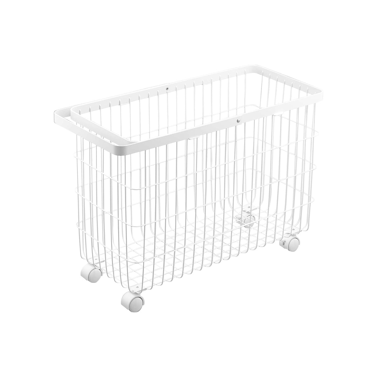 Rolling Wire Basket (14.8" H) - Steel-Laundry Basket-Parc Decor
