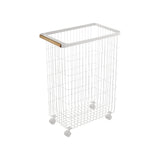 Rolling Wire Basket (24" H) - Steel + Wood