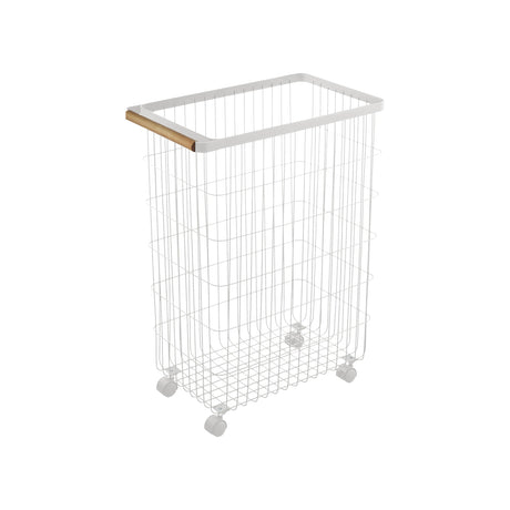 Rolling Wire Basket (24" H) - Steel + Wood