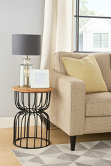 Roost End table in Mango wood and iron-End table-Parc Decor