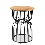 Roost End table in Mango wood and iron-End table-Parc Decor