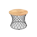 Roost End table in Solid Wood and Iron