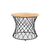 Roost End table in Solid Wood and Iron