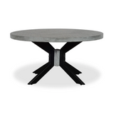 Root Grey Mango Wood Round Dining Table-Dining Table-Parc Decor