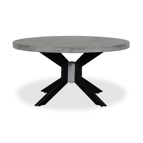 Root Grey Mango Wood Round Dining Table-Dining Table-Parc Decor