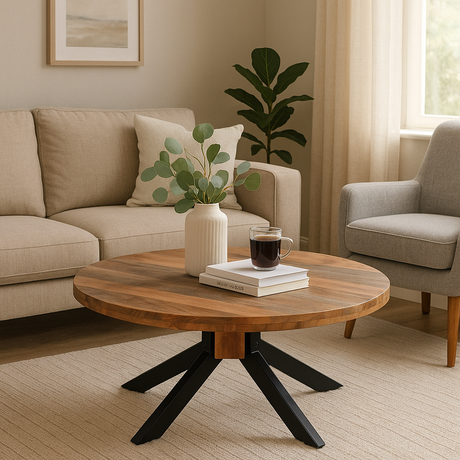 ROOT Mango Wood Round Coffee Table-coffee table-Parc Decor