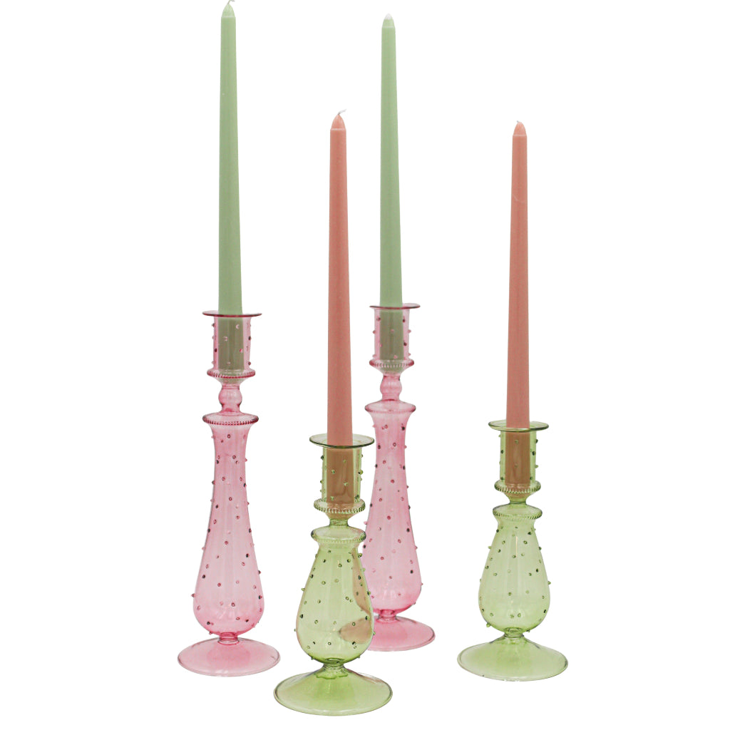 Rose Garden Dotty Glass Candle Holders – Case of 12