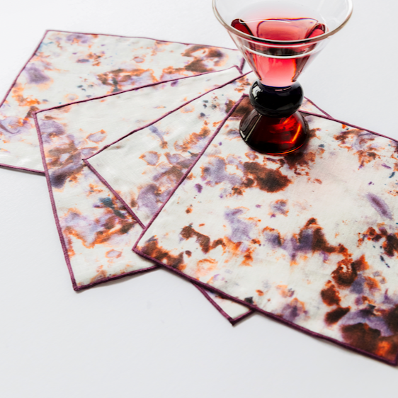 Rose Marble Cocktail Napkin Set-cocktail napkin-Parc Decor