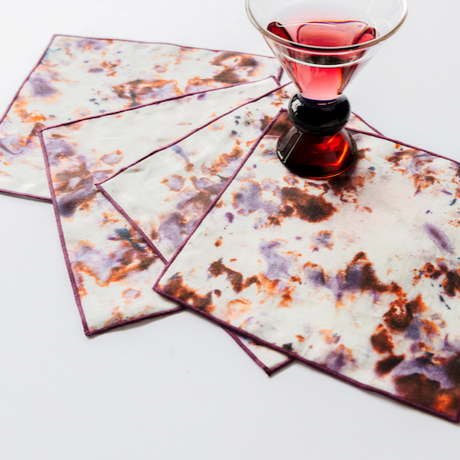 Rose Marble Cocktail Napkin Set-cocktail napkin-Parc Decor