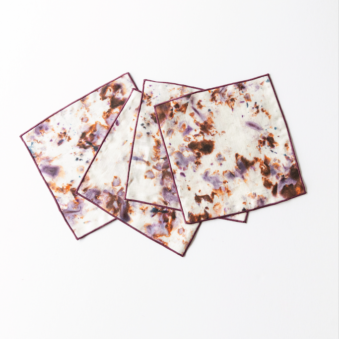 Rose Marble Cocktail Napkin Set-cocktail napkin-Parc Decor
