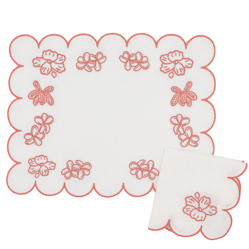 Rosette Ivory Linen Placemats – Set of 4