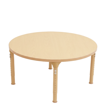 Round Adjustable Kids Classroom Table – 36" Diameter, 13" to 17" Height